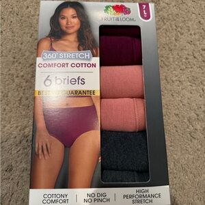 Fruit of the Loom Women’s Multipack 6 Briefs - Asst colors  new in box - size L